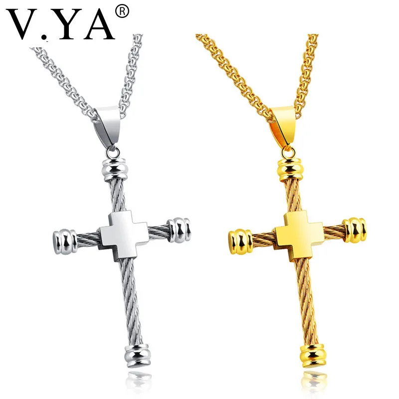 Модное мужское ожерелье V.Ya с крестом ювелирные изделия подарки для мальчиков