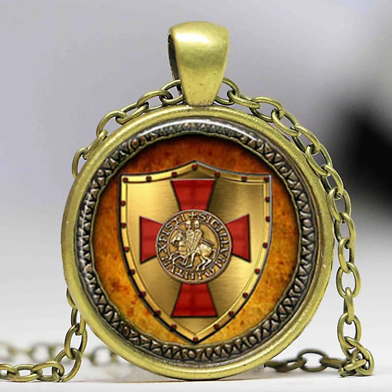 Ожерелье с подвеской рыцаря темплара стеклянный кабошон 1 шт.|glass cabochon necklace|cabochon