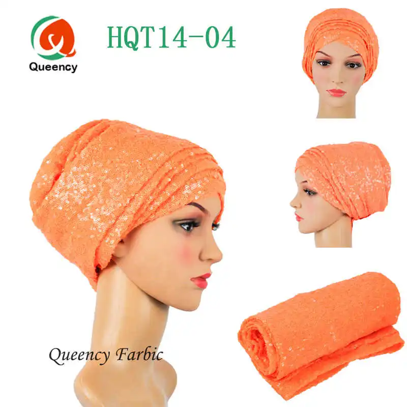 HQT14 Sequins turban Multi-colored African Width 72&quot*22&quot 1 pieces per pack headwrap gele african scraf for women headtie. | Дом и сад