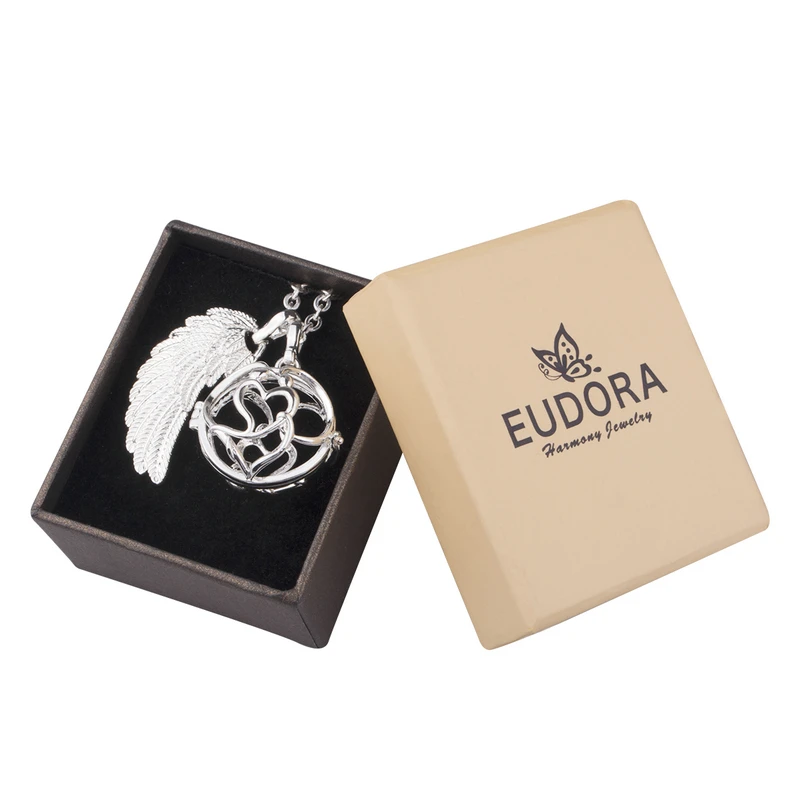 

Eudora Angel Wing Harmony Ball Cage Locket Pendant Necklace with Angel Caller 20mm Mexico Bola Ball Chime Sounding Pendant FK118