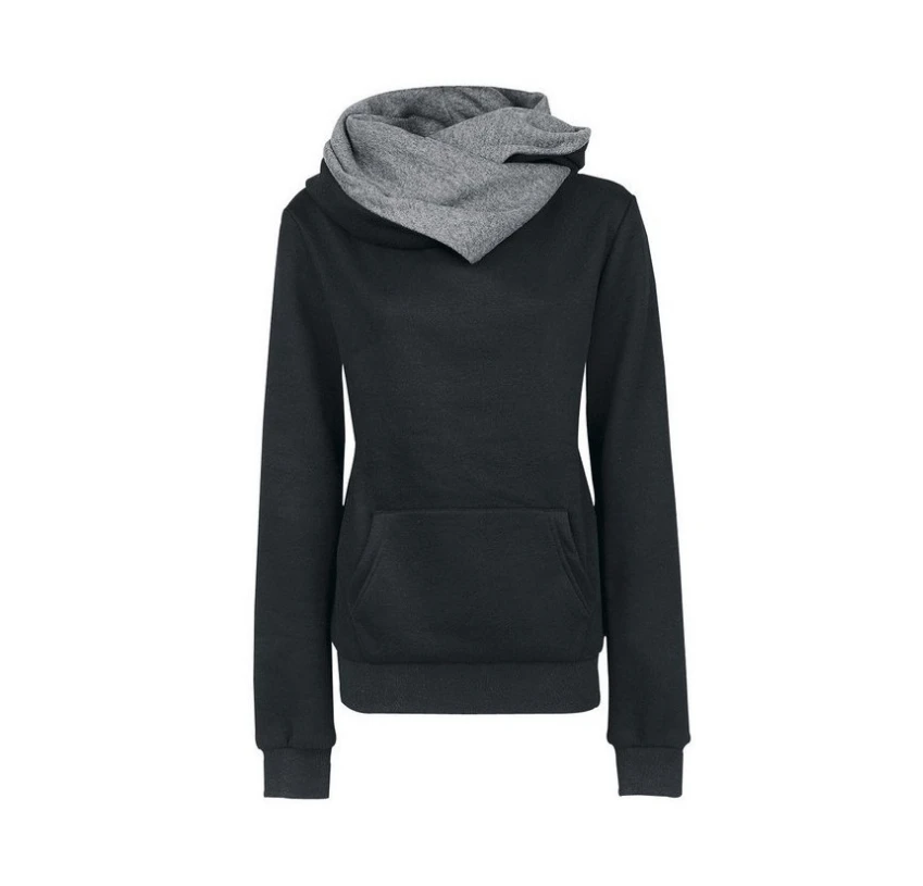 ЛИВА девушка Новая европейская мода с лацканами капюшоном sweatershirt личность осень