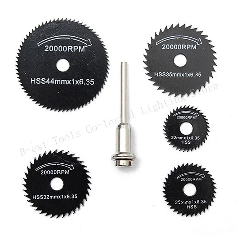 HITL NEW 6pcs/set Metal HSS Circular Saw Blade High Speed Steel Woodworking Cutting Discs For Dremel Rotary Tool Durable Quality |