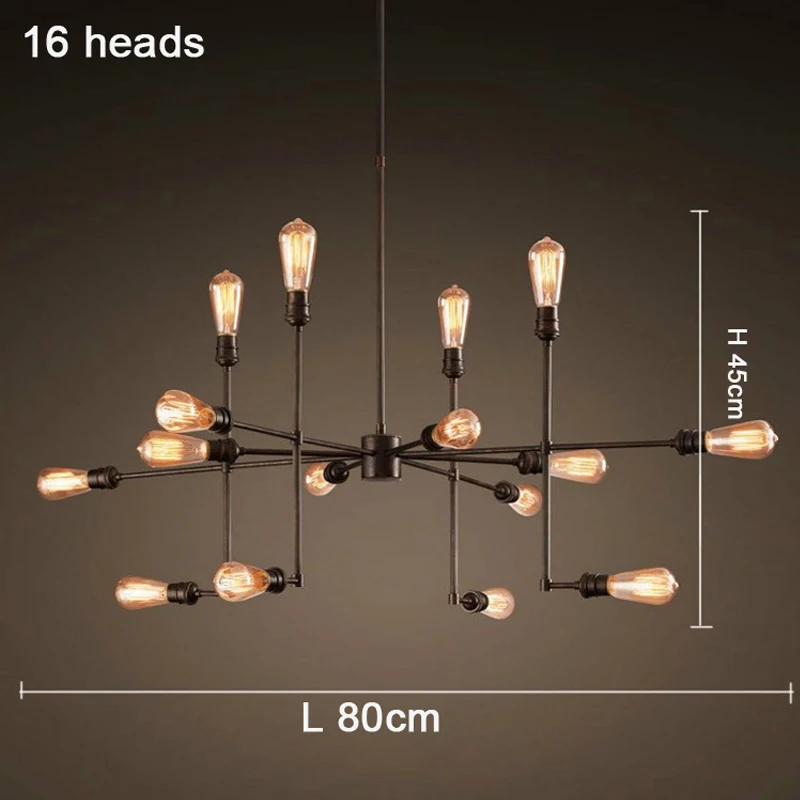 9/12/16 lights personality branch spider chandelier loft industrial black color painted iron hanging lamp for bar coffee shop | Освещение