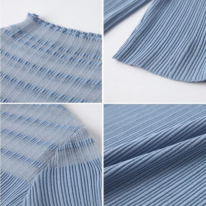 Брендовая Новая женская футболка модные вязаные лоскутные Футболки с вырезами