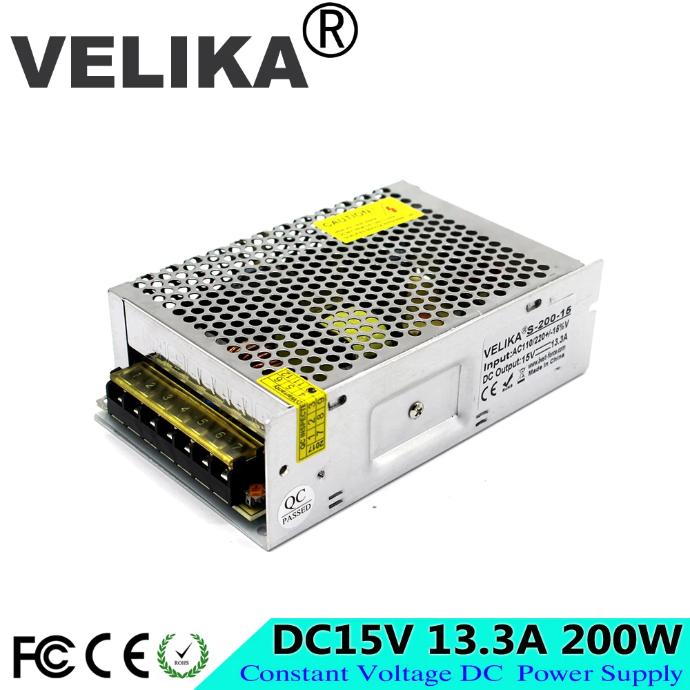 Универсальный dc выключатель питания DC15V 13.3A 200W драйвер адаптера Трансформатор 110v