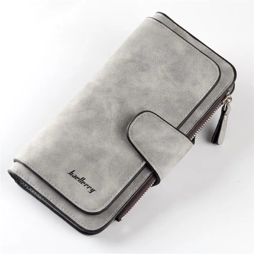 Grey Бренд Baellerry, женские кошельки, скраб, кожа, женские кошельки, высокое качество, женский клатч, кошелек, длинный женский кошелек, Carteira Feminina - Цвет: Grey