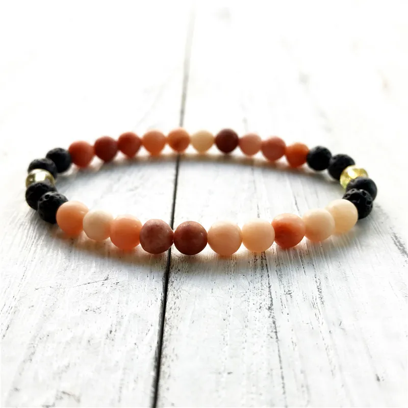 2pc Set!!!2019 Summer new style Jewelry 6MM/8MM Matte Pink Aventurine Lava Stone Bracelet Yoga Mala Beads | Украшения и