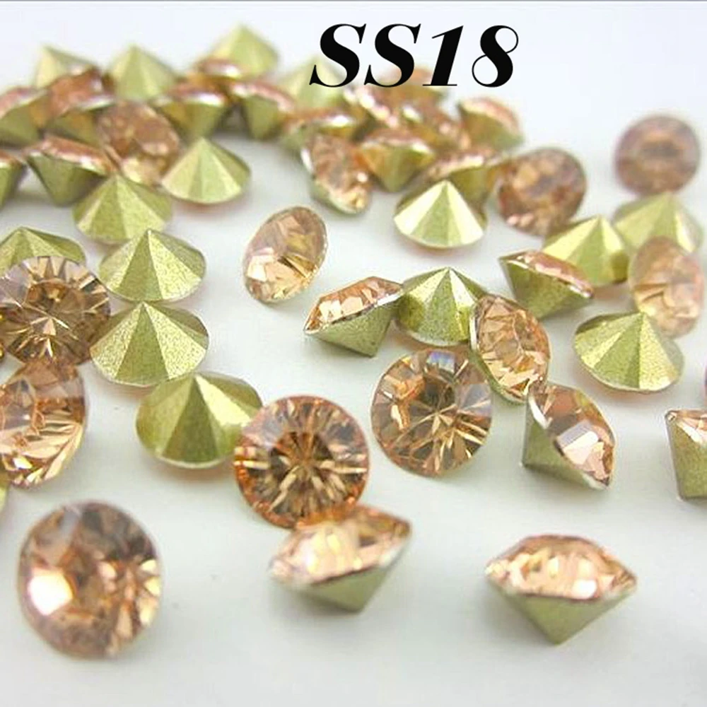 Бесплатная доставка стразы цвета шампанского SS18 4 2 мм (3G) 432 шт. из смолы с