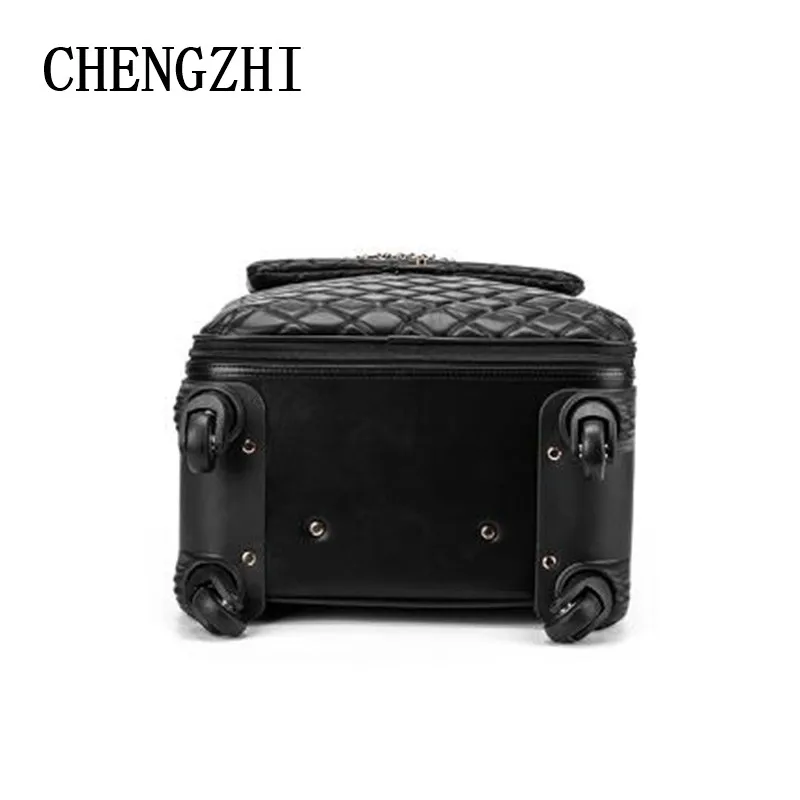 CHENGZHI 2" 24" дюймов женский красный чемодан для Путешествий Кожаный Спиннер для путешествий