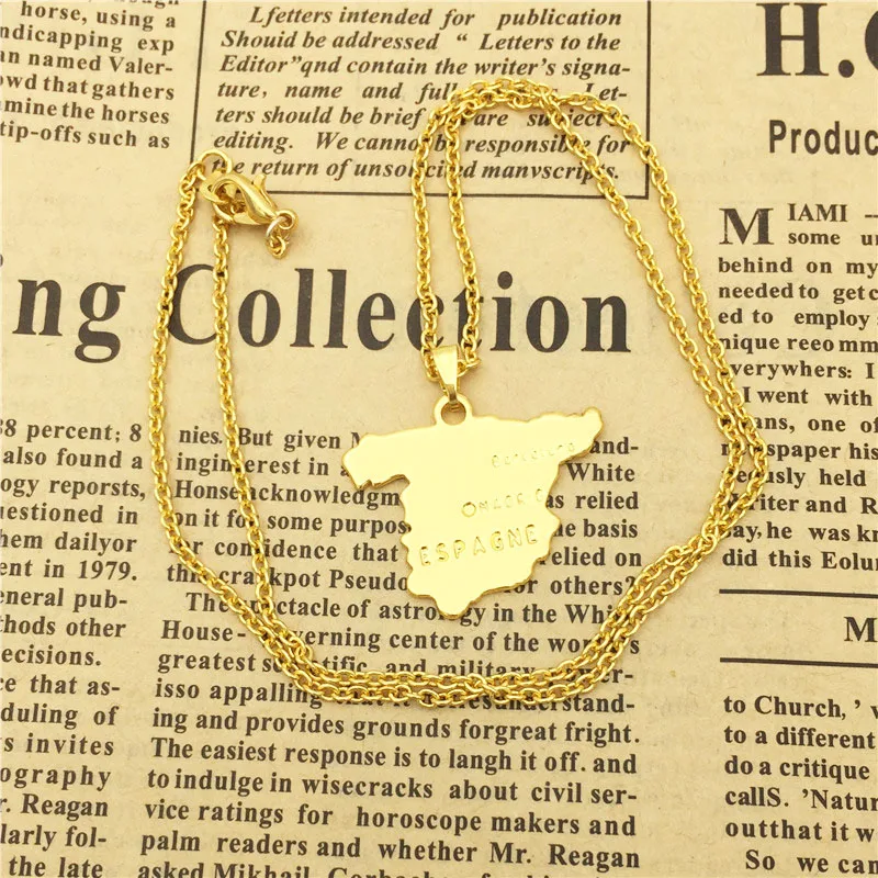 Wholesale Spain Map Pendant Necklace For Women Trendy Charm Collar Jewelry Accessory Choker Custom Gift | Украшения и аксессуары