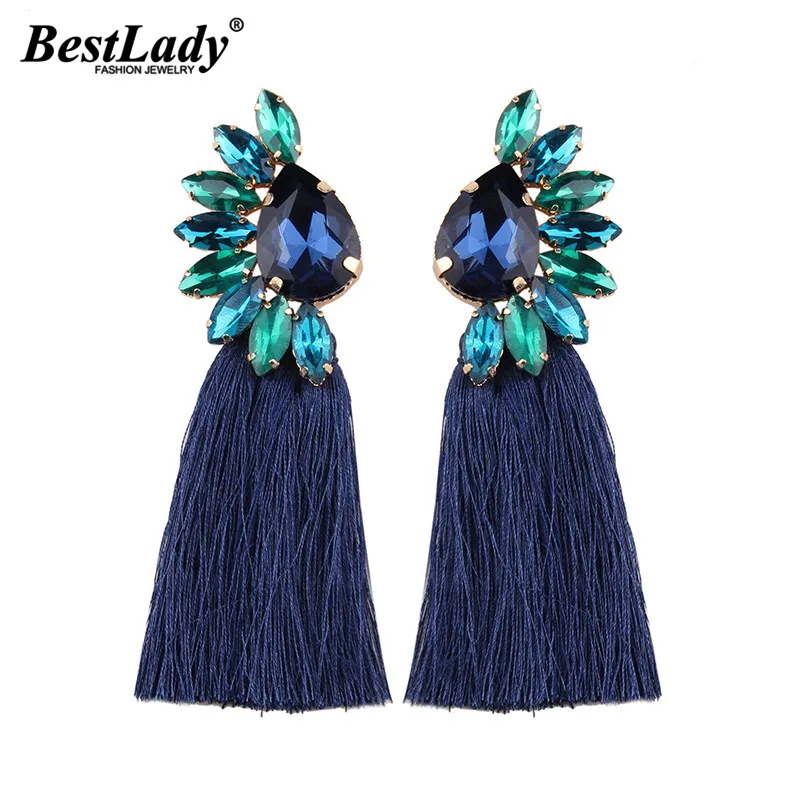 Женские Висячие серьги Best lady модные разноцветные висячие с кисточками для женщин