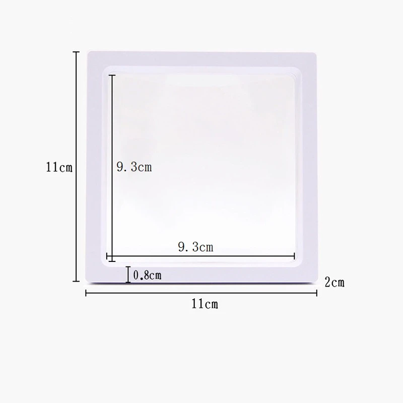 White-11x11cm Коробка для демонстрации ювелирных изделий для создания баланса прозрачной коробки для демонстрации ювелирных изделий подвесной плавающий Чехол-держатель - Цвет: White-11x11cm
