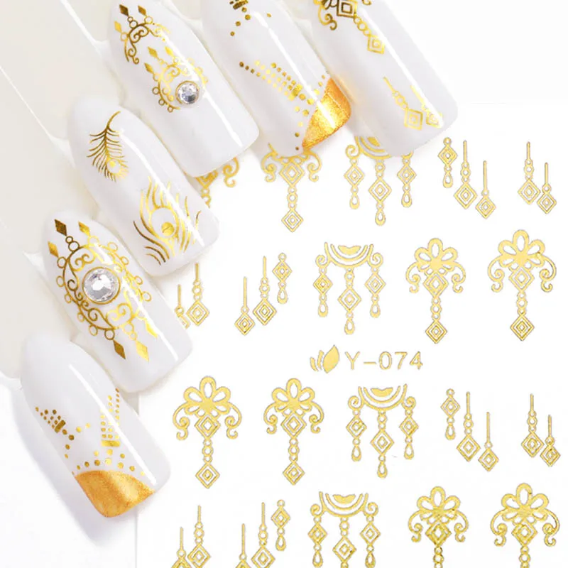 1 шт. Слайдеры для стикеров ногтей золотистые/Серебристые украшения ожерелья