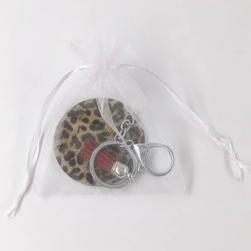 60 мм прозрачный акриловый брелок с леопардовым принтом ананас перья для ключей