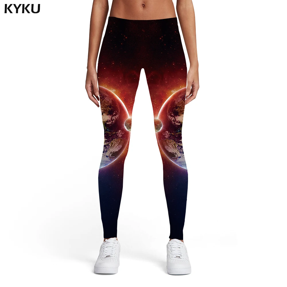 KYKU galaxy Леггинсы женские синие спортивные космические дамские Harajuku спандекс готические сексуальные женские s легинсы, штаны для фитнеса модные летние