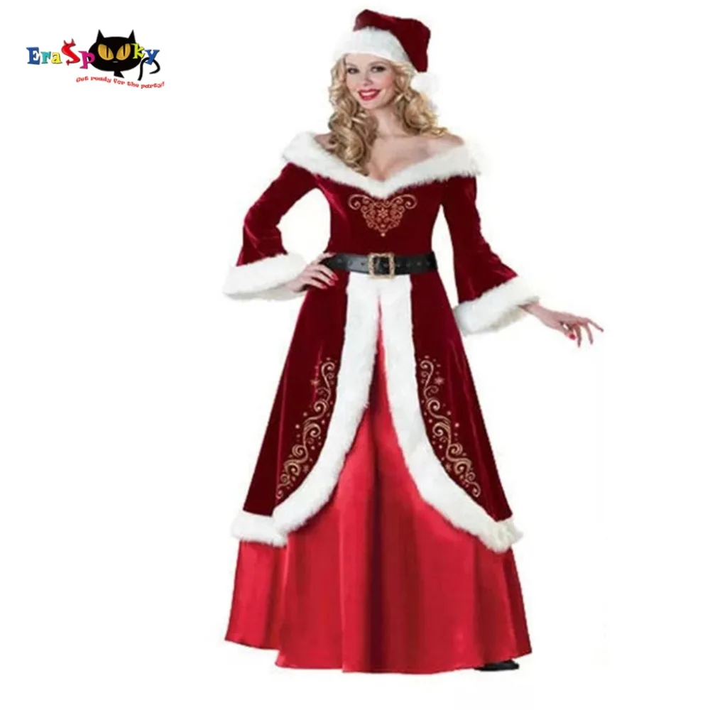 Рождественский костюм для женщин маскарадное платье Miss Santa элегантное королевы