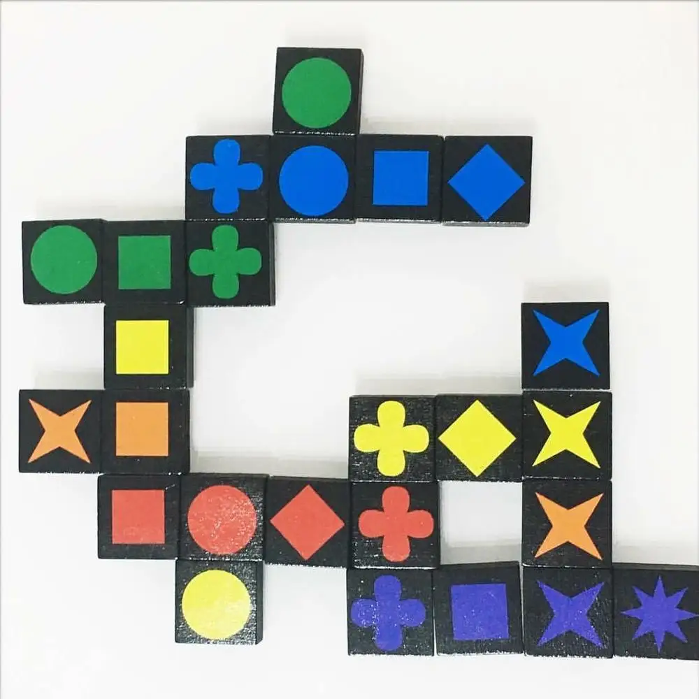 Настольная игра Qwirkle 108 шт./компл. деревянные шахматы английская версия обучающая