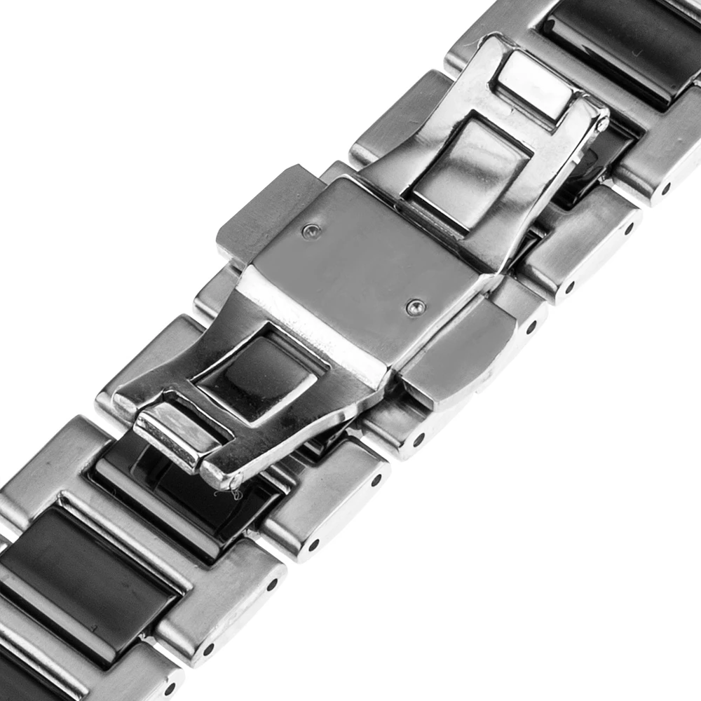 Ремешок из керамики и нержавеющей стали для мужских женских часов Seiko браслет с