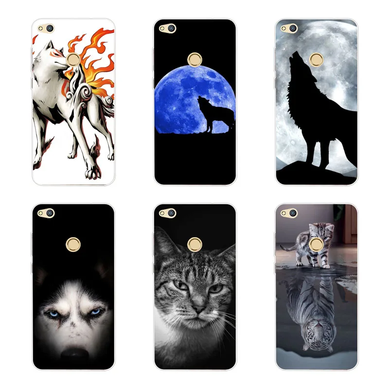 huawei p9 lite 2017 Case Silicon tigon beast Painting Soft TPU Back Cover for p8 honor 8 Phone cases shell |