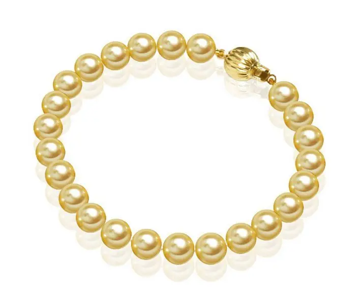 Потрясающий браслет с натуральным жемчугом из южного моря 7 5 &quotмм 8357 | Украшения