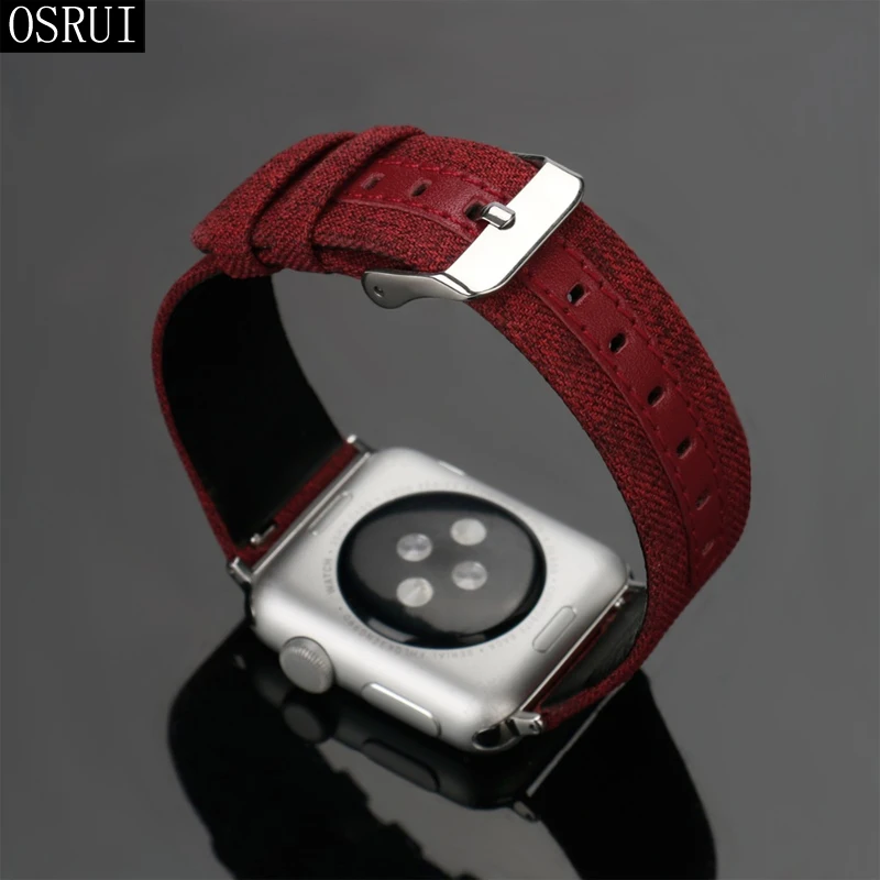 Кожаный ремешок для Apple watch band 44 мм 42 мм 40 мм 38 мм correa aplle Iwatch band 3 2 холст браслет на запястье ремень аксессуары для часов