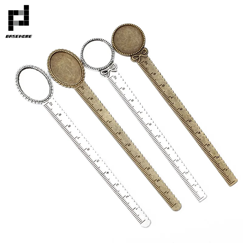 5 шт./лот антикварная винтажная линейка ручной работы Закладка Кабошон База