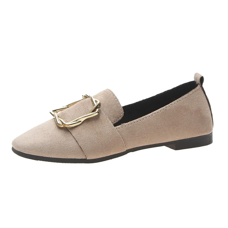 Женские туфли без шнуровки с круглым носком для отдыха тонкие на плоской подошве