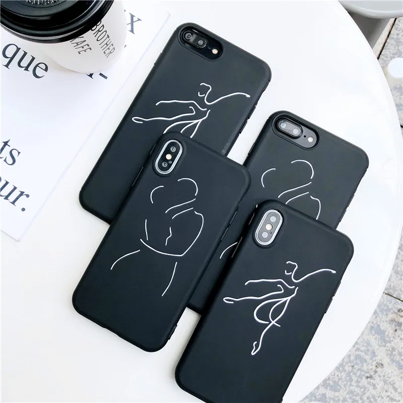 Любителей моды мультфильм чехол для iPhone X 7 6 S 8 плюс танец девочек пара крышка