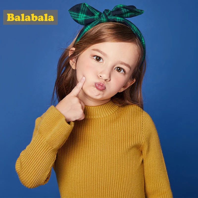 Balabala/enfant/свитер для девочек детский вязаный Весенний костюм одежда с круглым