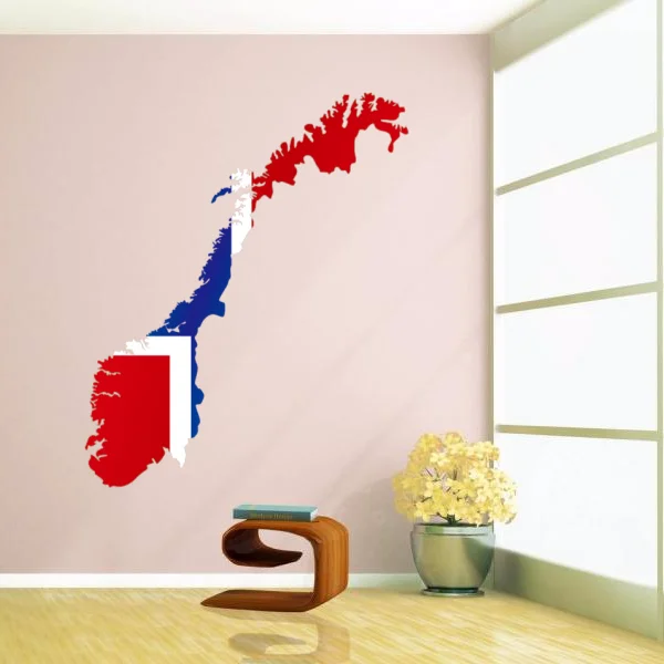 

Flag Map of Norway Wall Vinyl Sticker Custom Home Decor Glass Decals Wedding Plastic Wallpaper Creative Poster