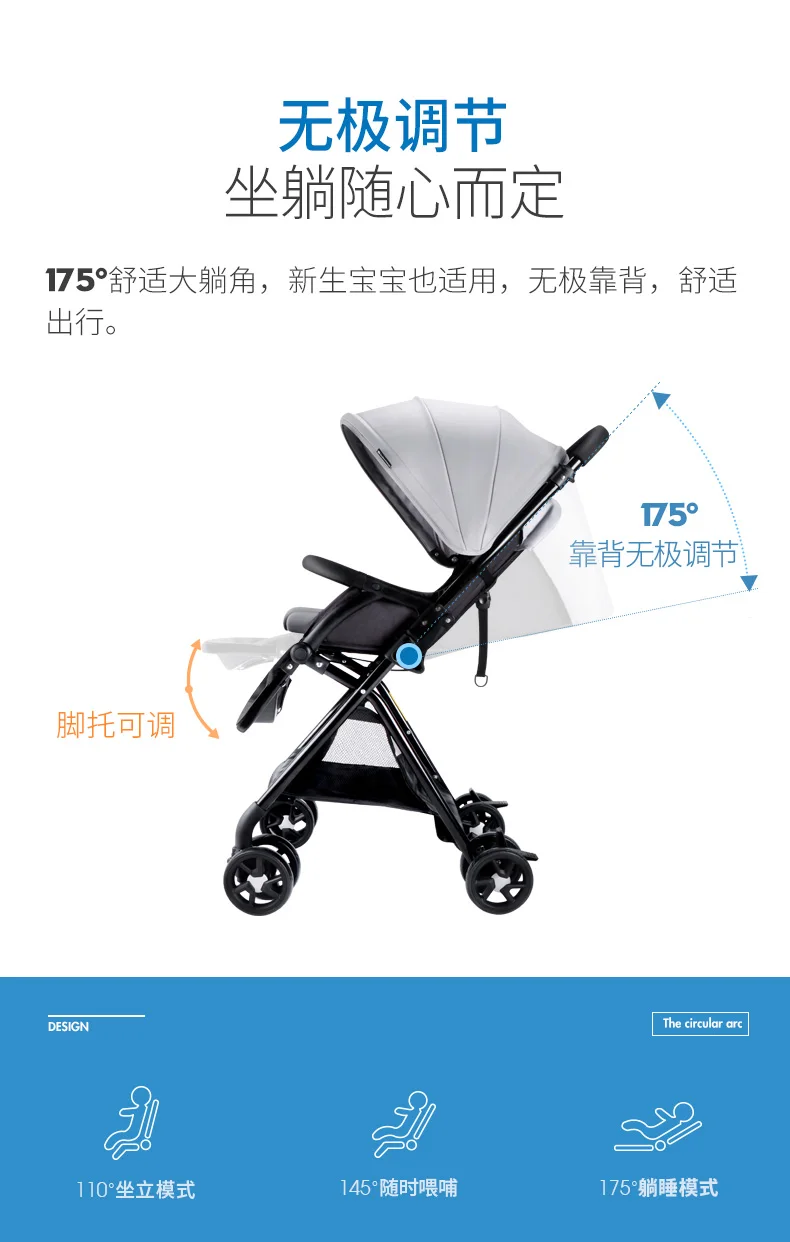 Американская коляска Babytrend с высоким пейзажем, легкая складная детская коляска