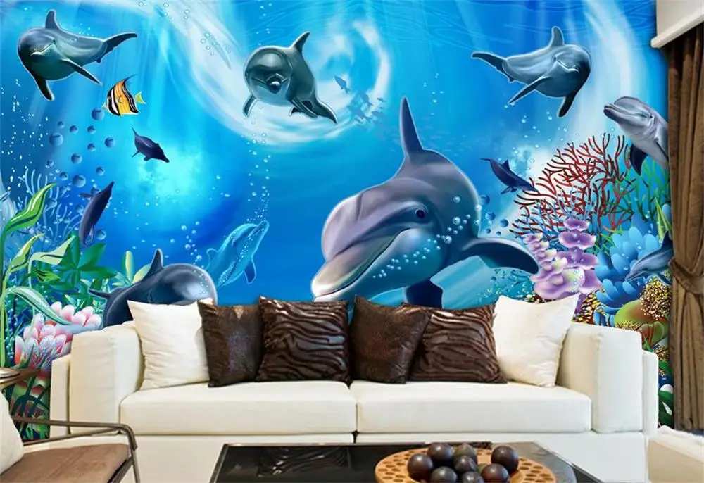 3D обои/пользовательская фотобумага/3 d подводный мир
