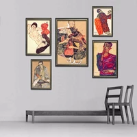 egon schiele body color delineation sketch canvas art print painting poster wall picture for living room home decor