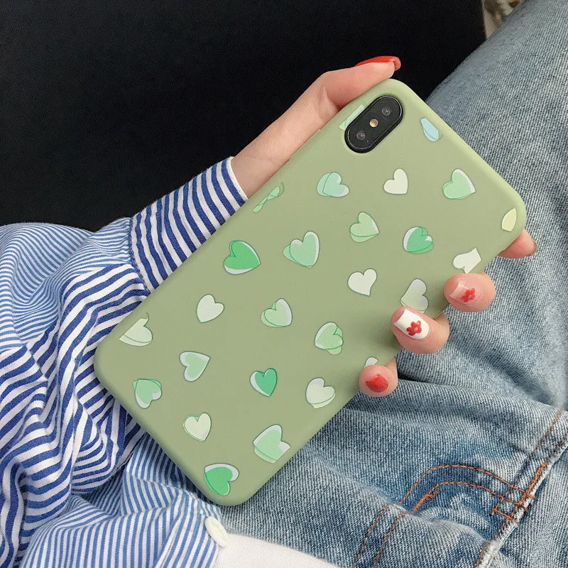 Чехол JAMULAR Love Heart для iPhone 8 6 6s XS MAX XR 7 Plus мягкий чехол из ТПУ карамельных цветов Cpque X