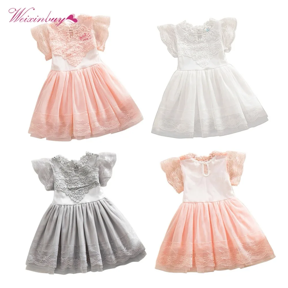 Children Girls Dress Summer Toddler Baby Kids Lace Tulle Floral Princess Tutu 2-7Y | Детская одежда и обувь