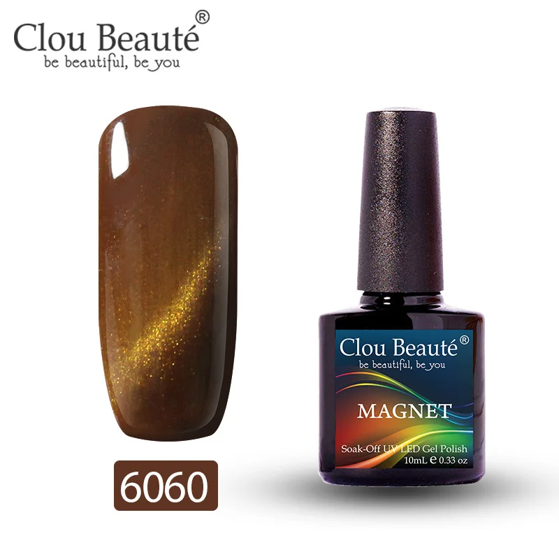 Clou Beaute Гель-лак «кошачий глаз» дизайн ногтей 10 мл Полупостоянный УФ светодиодный лак гель Дизайн ногтей замочить от покраски УФ гель лак для ногтей - Цвет: 6060