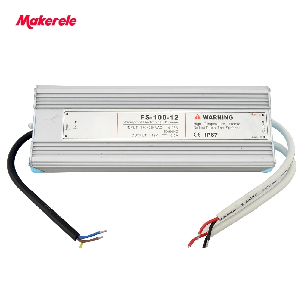 IP65 LED водонепроницаемый 100 Вт 5 в 12 В 15 24 48 SMPS Импульсный источник питания Драйвер