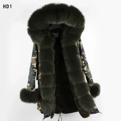 Maomaokong Новая модная женская Роскошная Шуба из натурального меха серебристой лисы зимняя куртка с подкладкой из искусственного меха - Цвет: Long Style 21