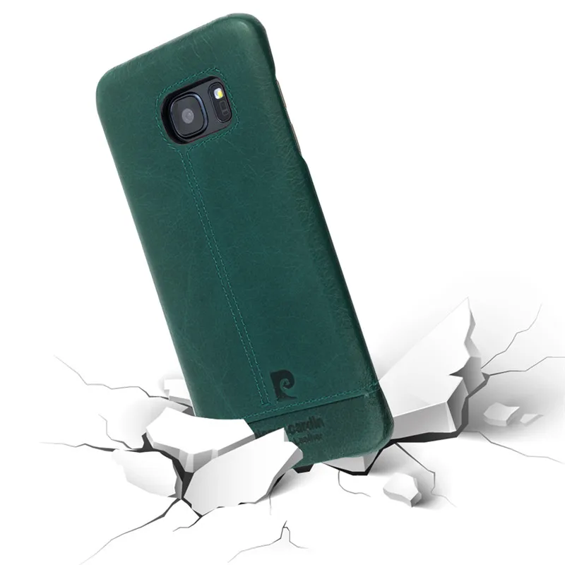 Luxury Pierre Cardin for Samsung Galaxy S7 edge Authentic Genuine Leather Vintage Cover Case Edge hard |