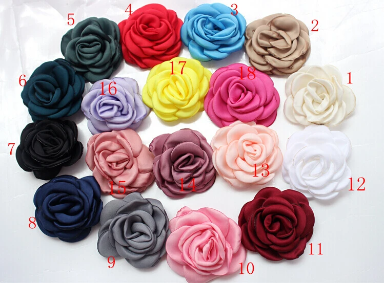 Атласная Розетка 2 4 дюйма 100 шт./лот|burn flower|for baby girlheadband accessories |