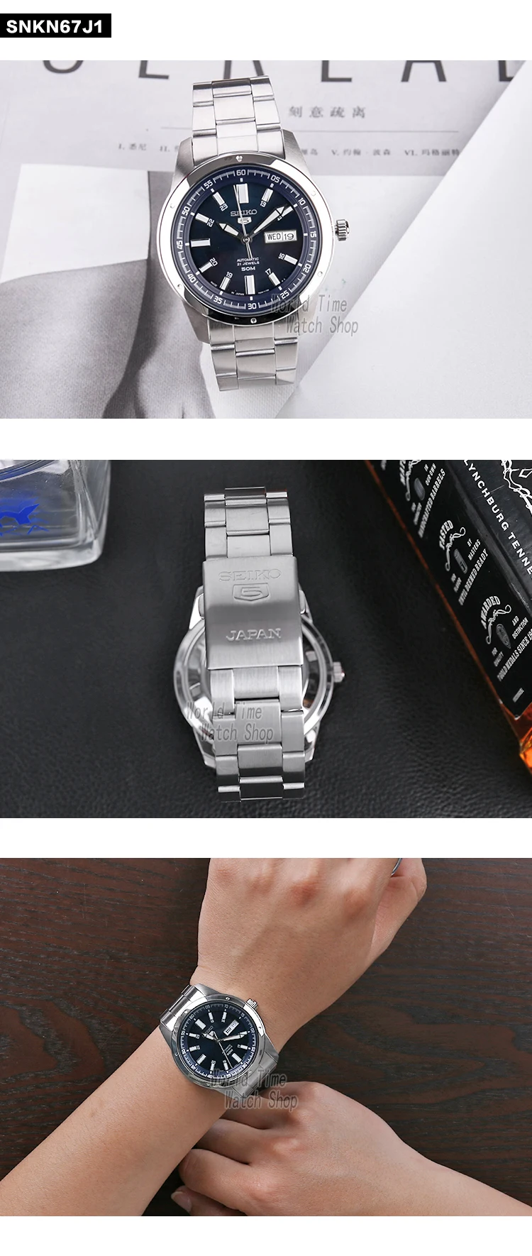 Seiko часы мужские 5 автоматические часы Топ люксовый бренд спортивные мужские часы набор Мужские часы водонепроницаемые часы relogio masculino SNZG15J1
