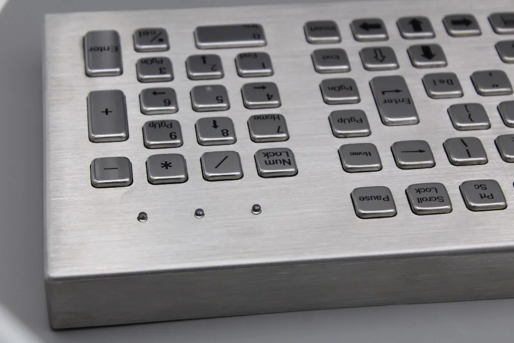 Desktop 103 Keys Metal Keyboard Stainless Steel Computer Keyboard For Industrial Kiosk teclado de metal