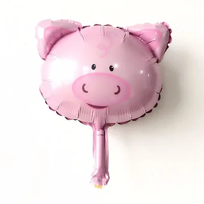 pig Lucky 10 шт./партия Мини воздушные шарики в виде животных день рождения Лев Обезьяна Зебра олень корова голова животного воздушный шар фермы очередей поставки игрушки - Цвет: pig