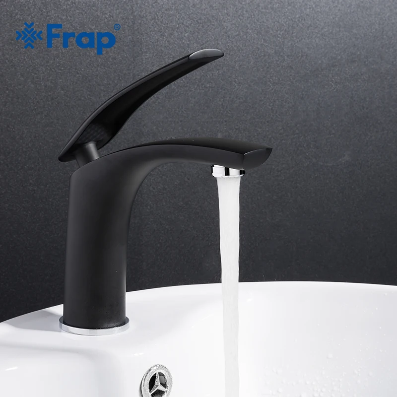Frap кран для ванной комнаты Черный Твердый латунный Fauce С Одной ручкой Водопад