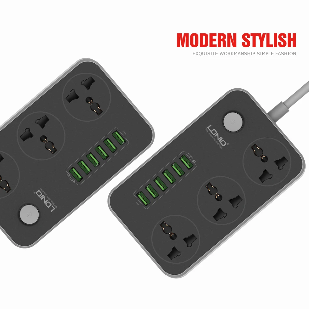 Удлинитель питания LDNIO SC3604 с 6 usb портами для мобильного зарядного устройства и 3