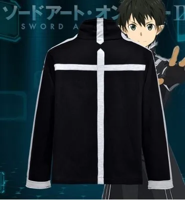 Аниме SAO Sword Art Online 2 куртки Кирито флисовое пальто на молнии со стоячим воротником