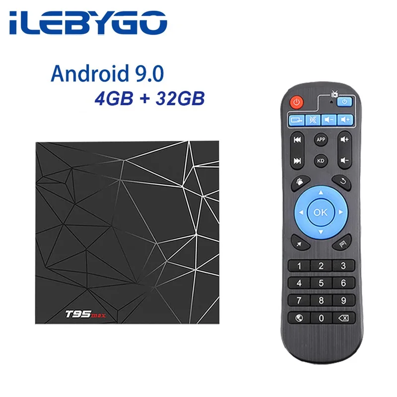 4GB 32GB ILebygo T95 MAX Android 9,0 Smart ТВ BOX Allwinner H6 4 ядра 4 Гб Оперативная память 64 Гб Встроенная память H.265 HD 2,4G Wi-Fi YouTube 6 K Декодер каналов кабельного телевидения - Цвет: 4GB 32GB