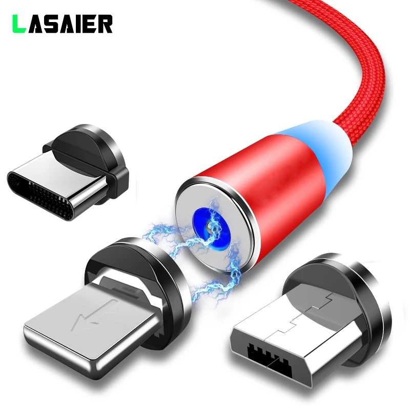 СВЕТОДИОДНЫЙ Магнитный зарядный Micro USB C кабель для iPhone XR XS MAX X 7 6 Plus кабели 1 м Type
