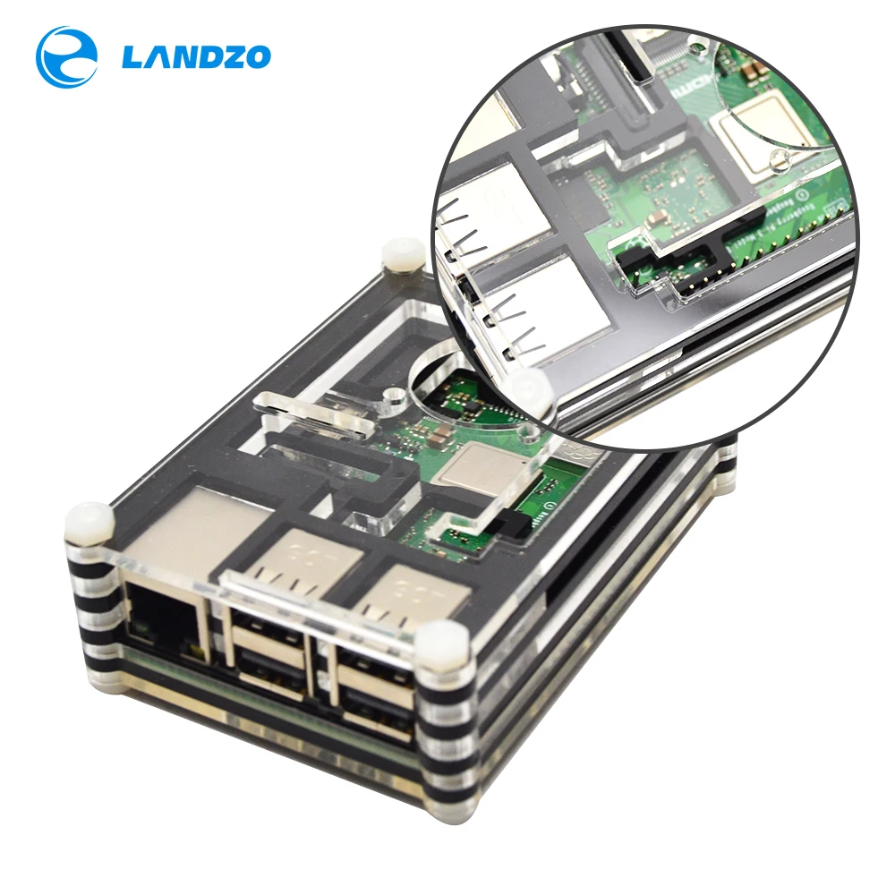 Raspberry Pi 3 Model B+ чехол, 9 слоев акриловой коробки, черный чехол s для Raspberry Pi 3 B+(plus