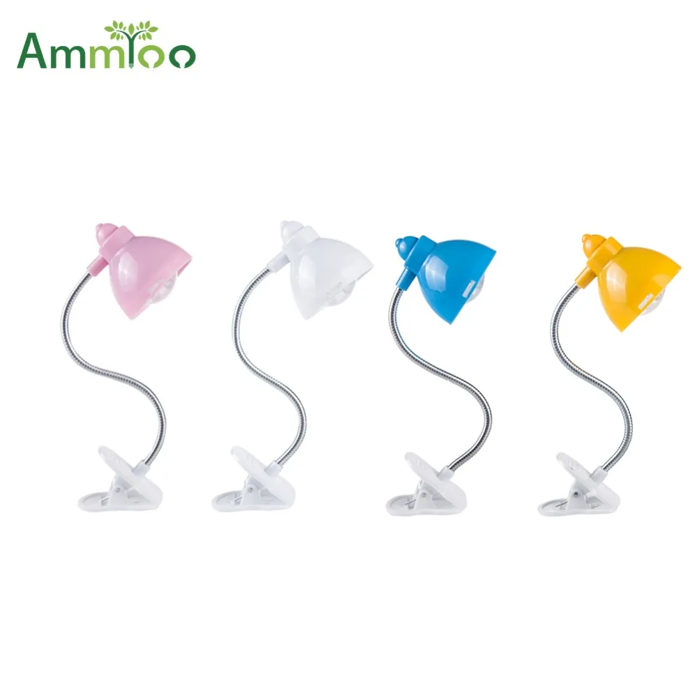 Светодиодная мини лампа AmmToo Luminaria de Clip Настольная светодиодная для чтения белый